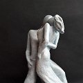 Couple de danseurs : Couple de danseurs,  bachatta, patine grise, h 36 cm